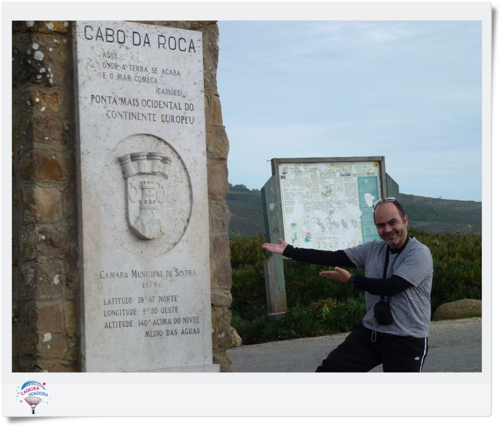 Ulysses te mostra as inscrições no Cabo da Roca, com poema de Camões.