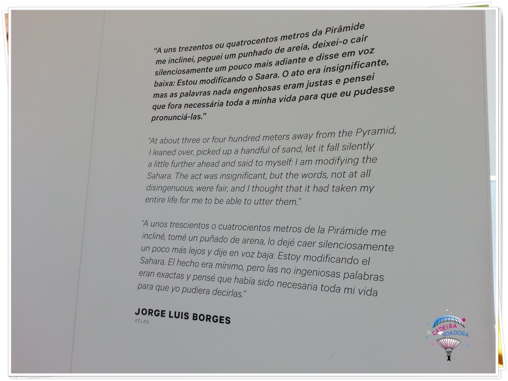 Na mensagem final, um texto do escritor Jorge Luis Borges convida à ação.